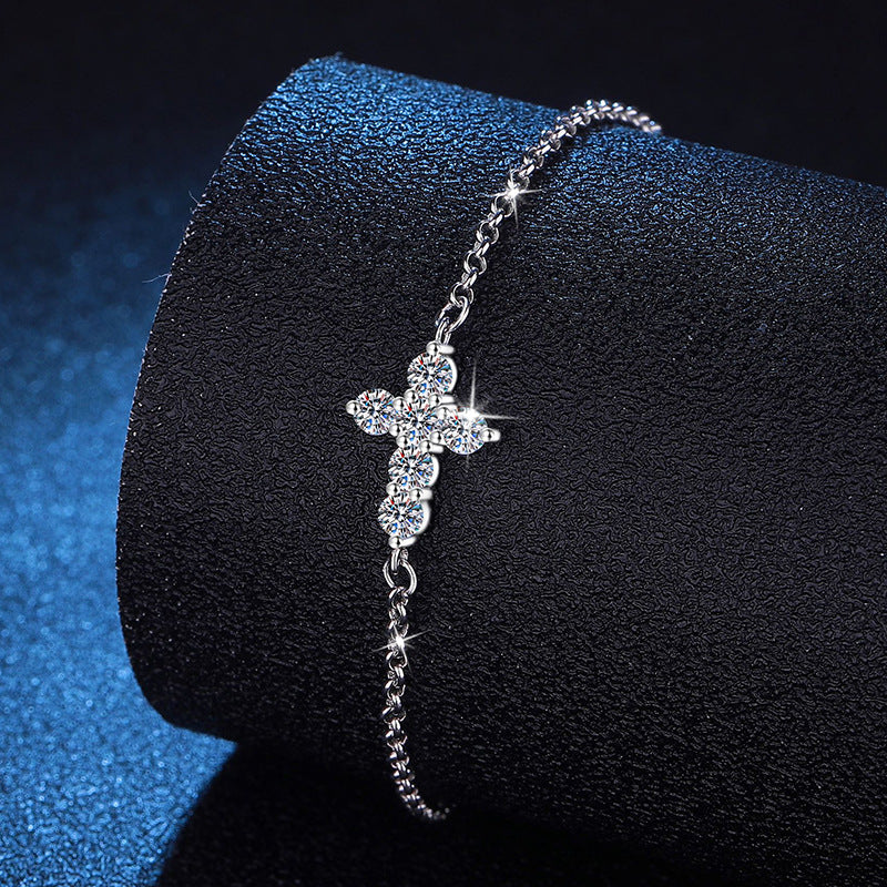 Cross Moissanite Bracelet view 2