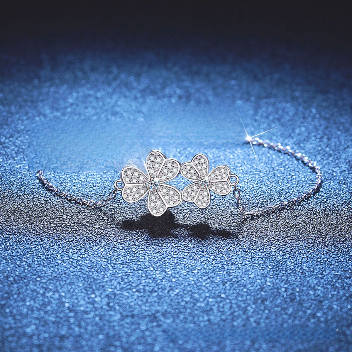 Trefoil Moissanite Bracelet view 2