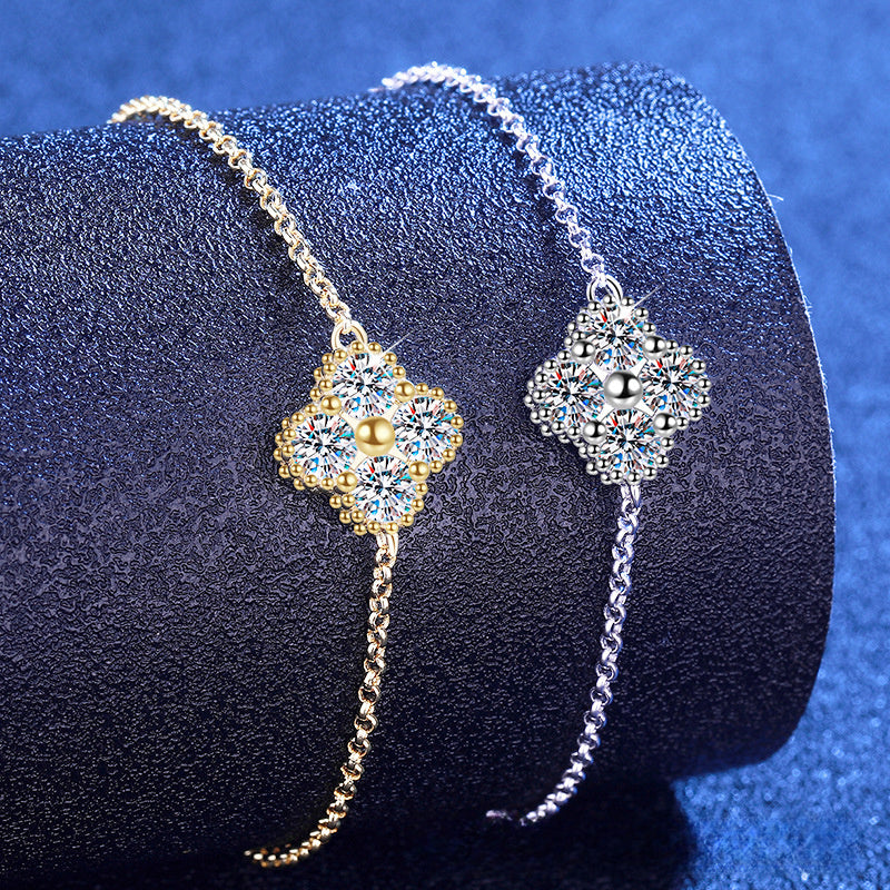 Lucky Clover Moissanite Bracelet view 2