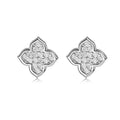 Pavé Clover Moissanite Stud Earrings
