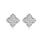 Pavé Clover Moissanite Stud Earrings view 2