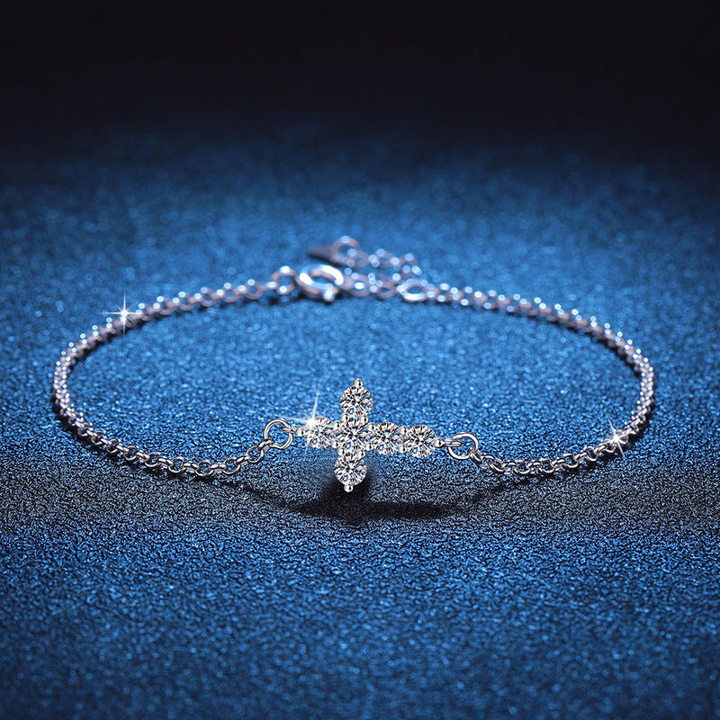 Cross Moissanite Bracelet view 3