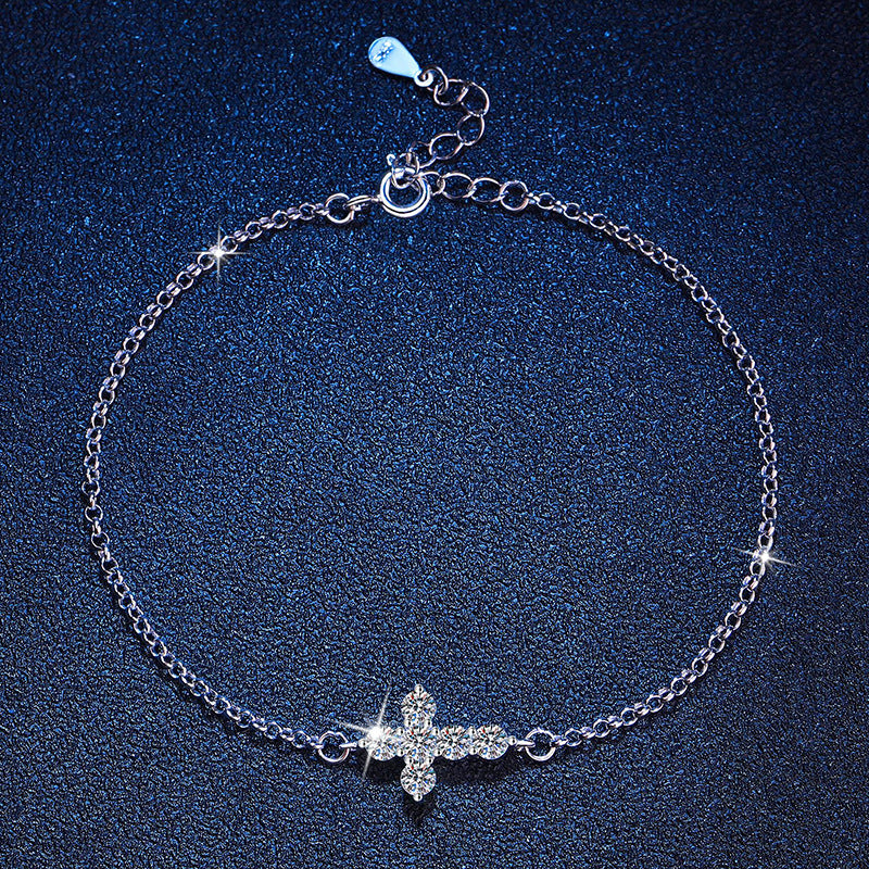Cross Moissanite Bracelet view 4