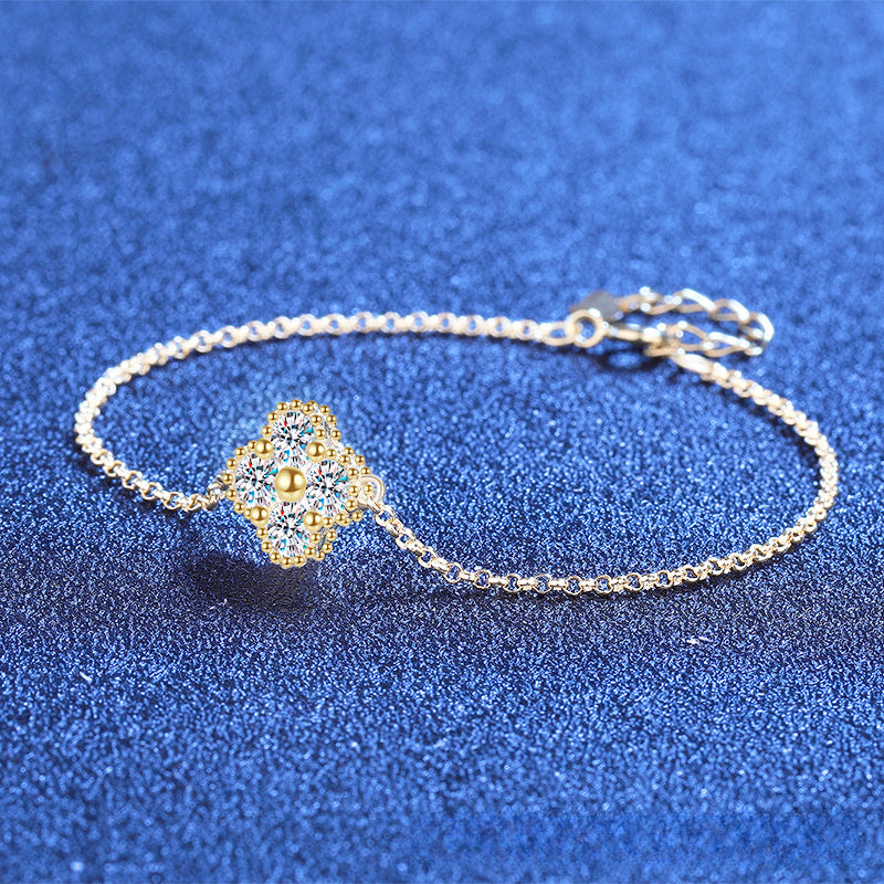 Lucky Clover Moissanite Bracelet view 4