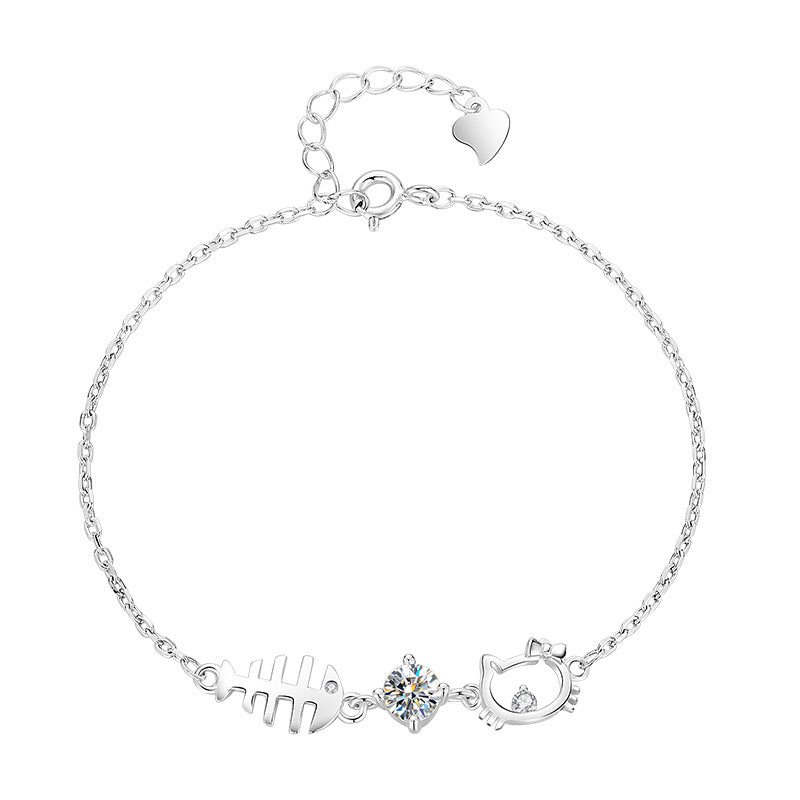 Cat Charm CZ Bracelet