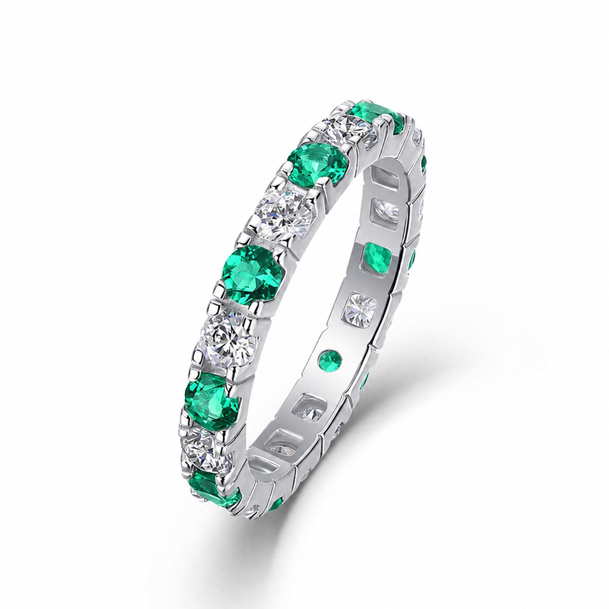 Rainbow Eternity Moissanite & Lab-Grown Gemstone Ring view 7