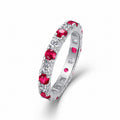 Rainbow Eternity Moissanite & Lab-Grown Gemstone Ring