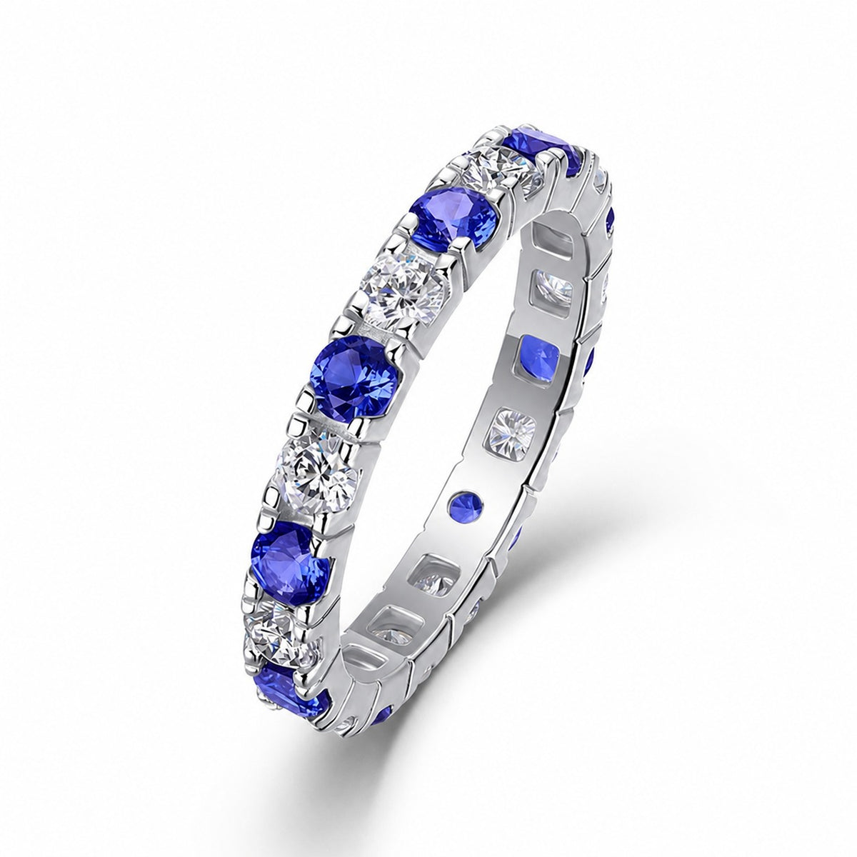 Rainbow Eternity Moissanite & Lab-Grown Gemstone Ring view 4
