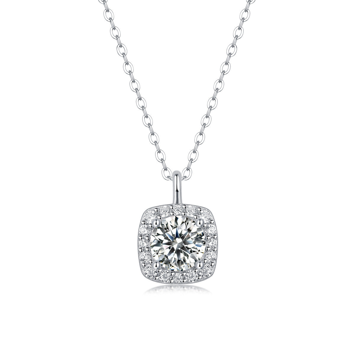 Portrait Moissanite Pendant Necklace