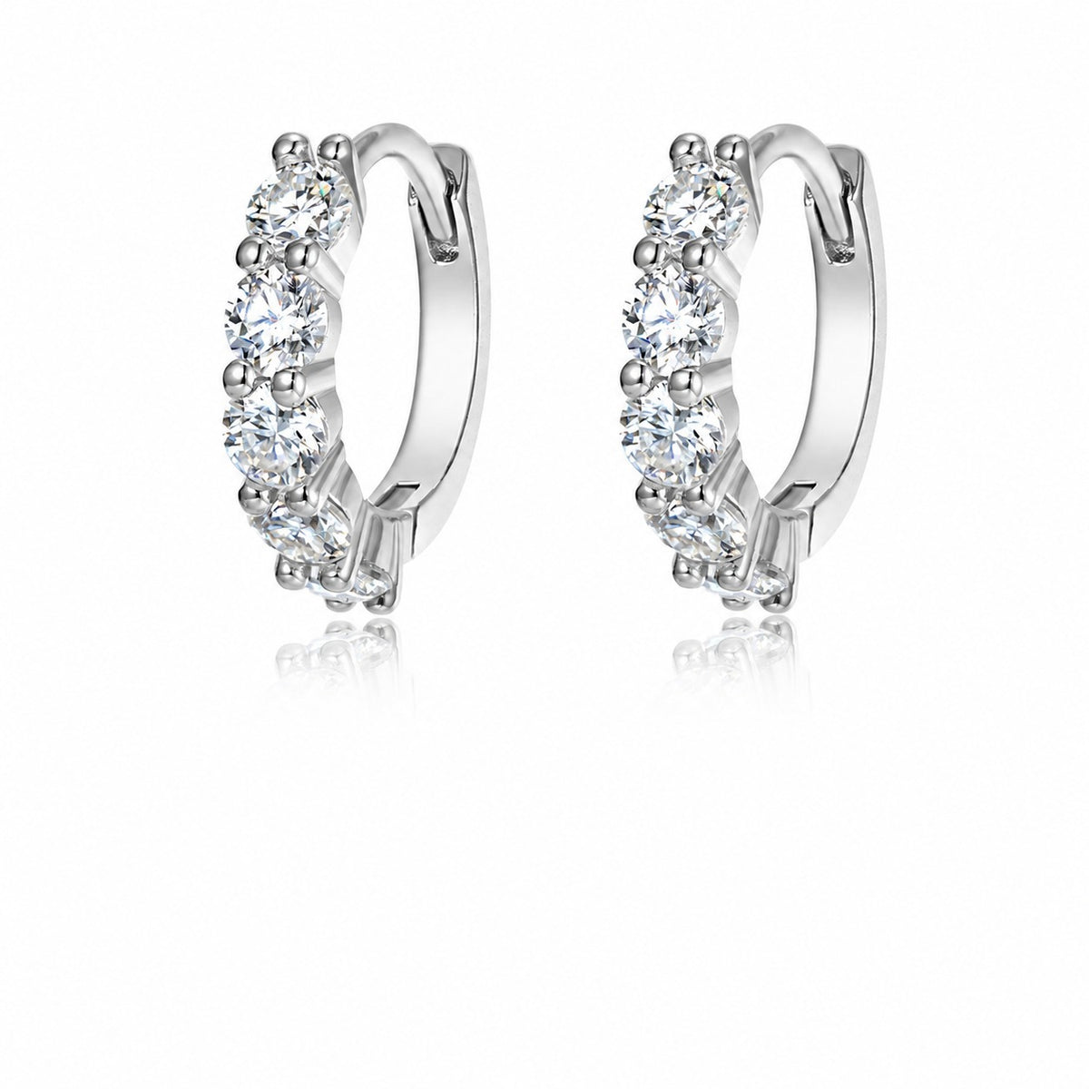 Quintet Moissanite Hoop Earrings