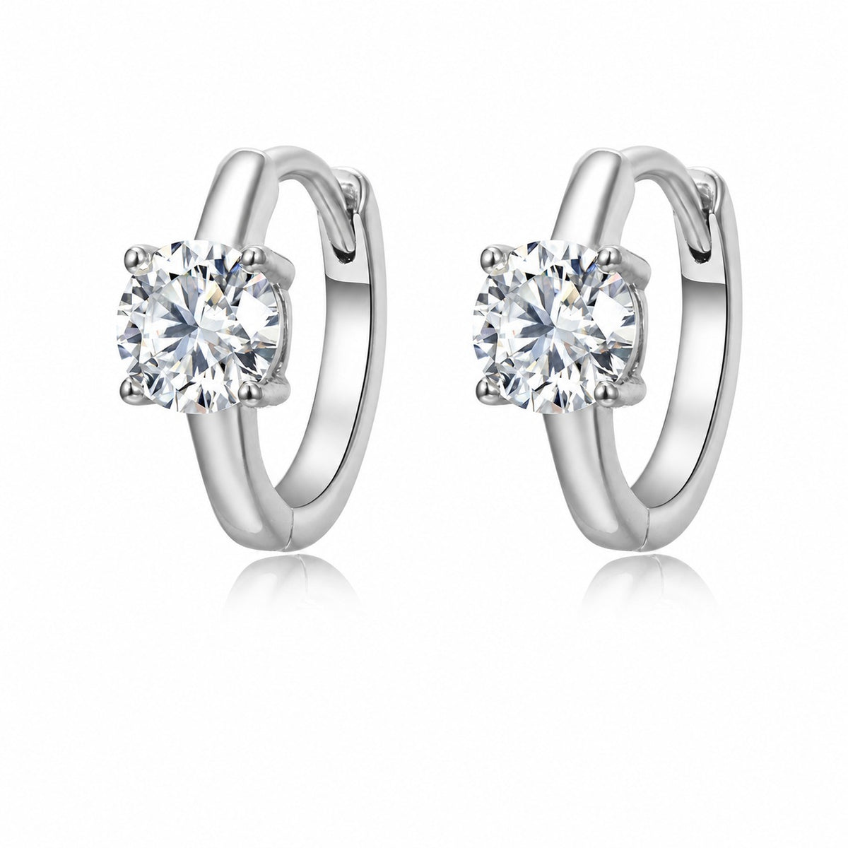 Spark Moissanite Hoop Earrings view 2