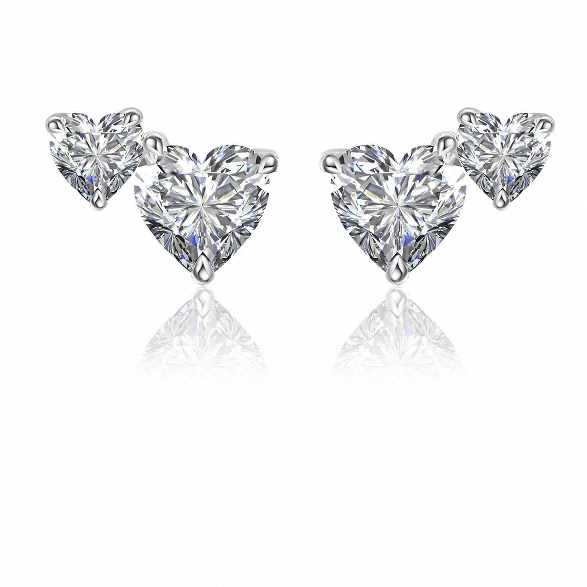 Heart Moissanite Stud Earrings