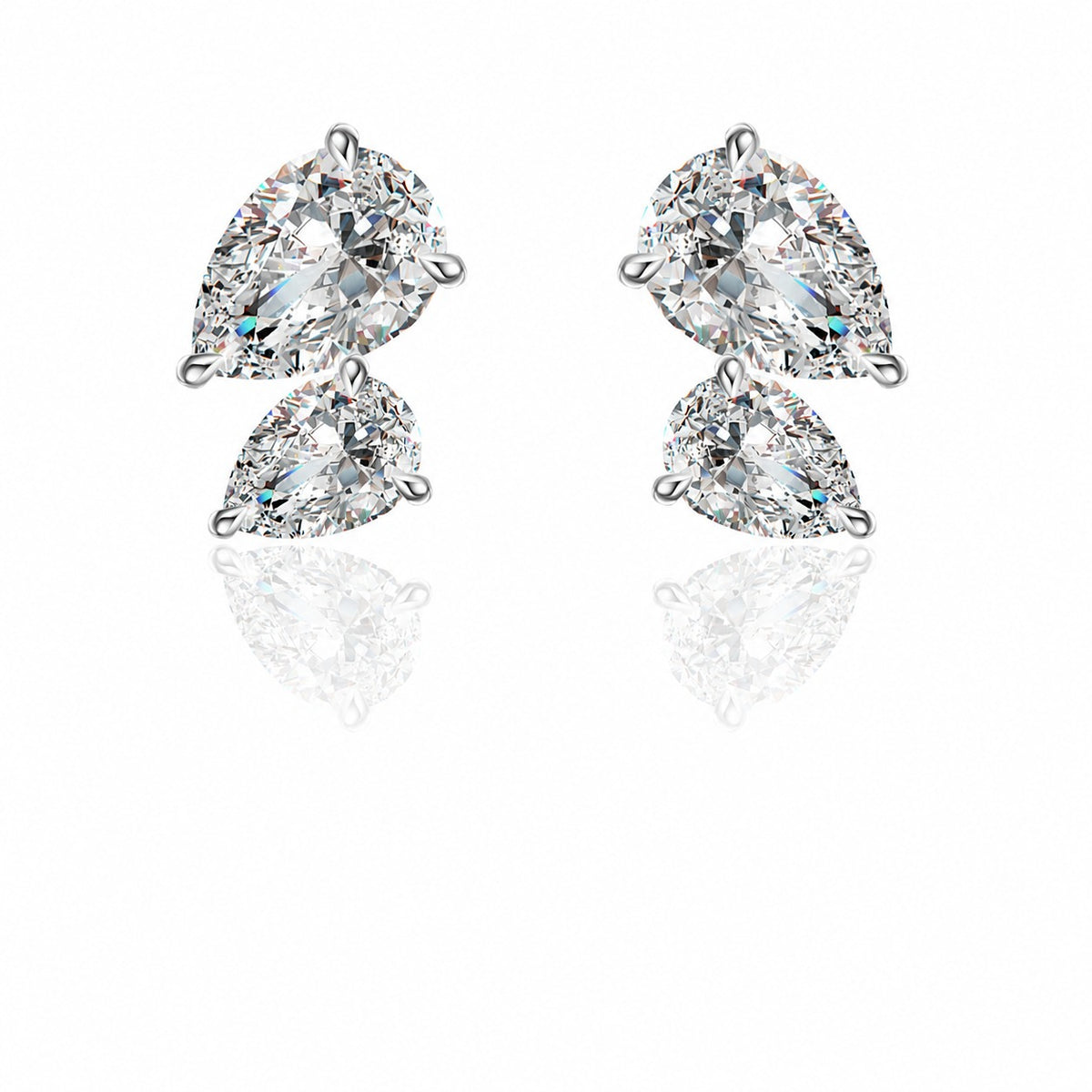 Heart Moissanite Stud Earrings view 2