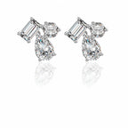 Heart Moissanite Stud Earrings view 3
