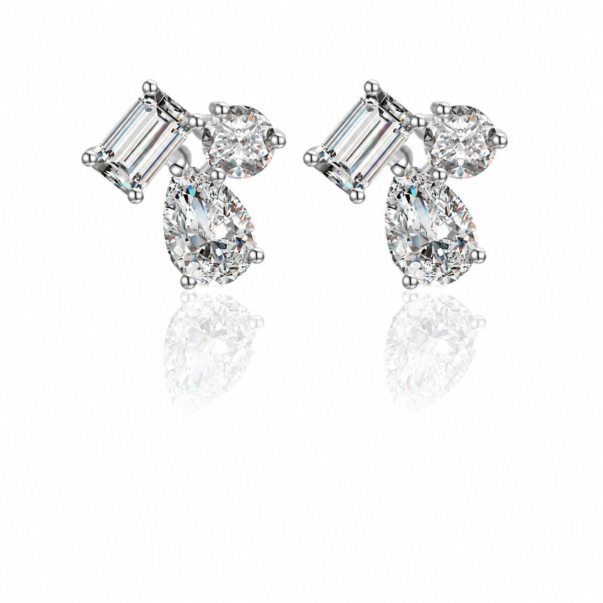 Heart Moissanite Stud Earrings view 3