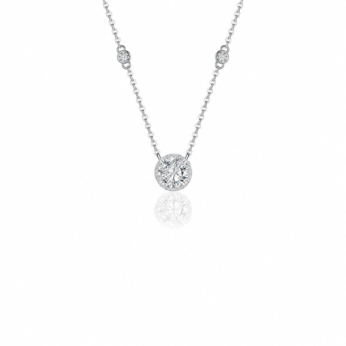 North Star Moissanite Necklace view 2