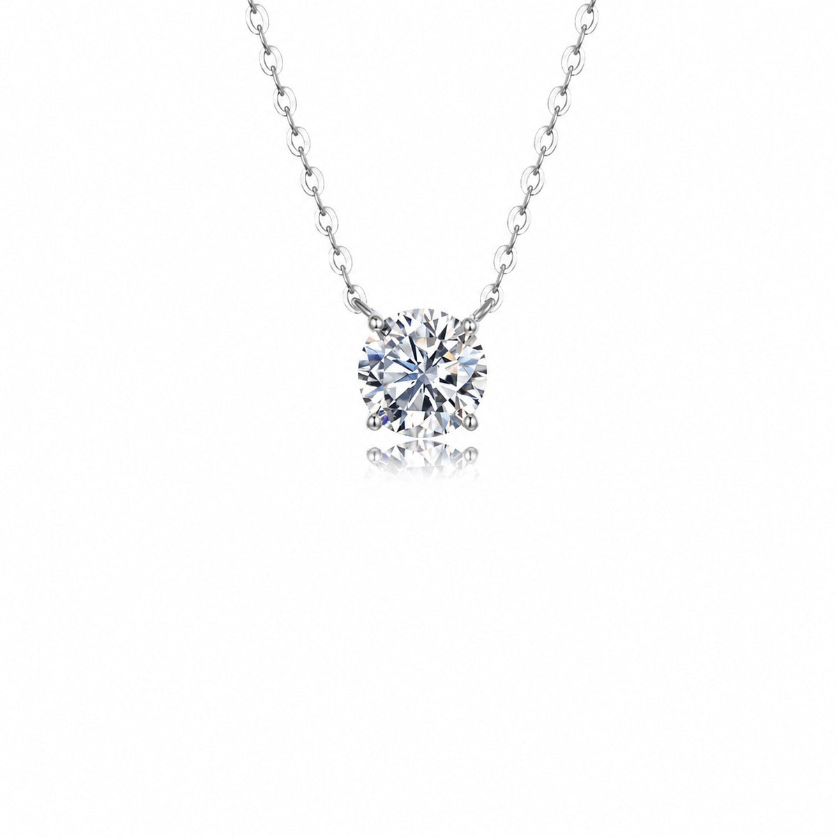 Solitaire Moissanite Necklace view 2