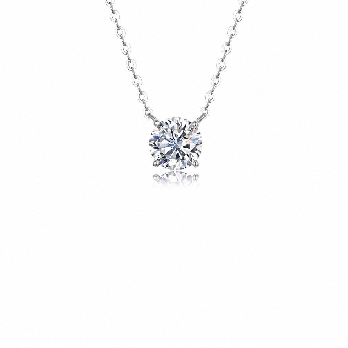 Solitaire Moissanite Necklace view 3