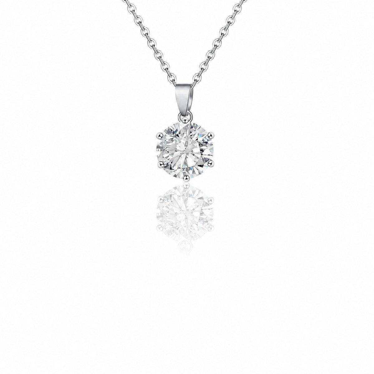 Solitaire Moissanite Necklace view 4