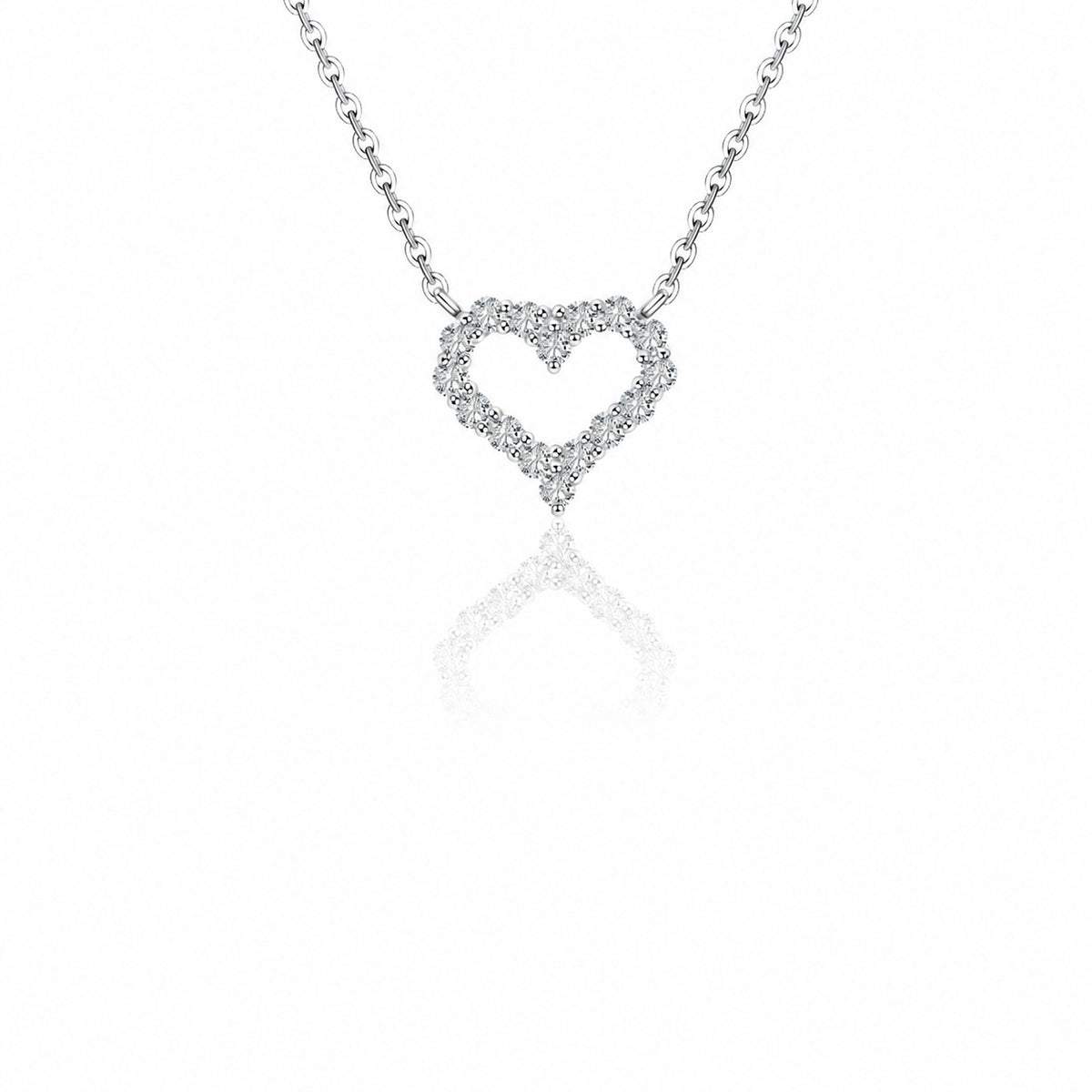 Open Heart Moissanite Necklace