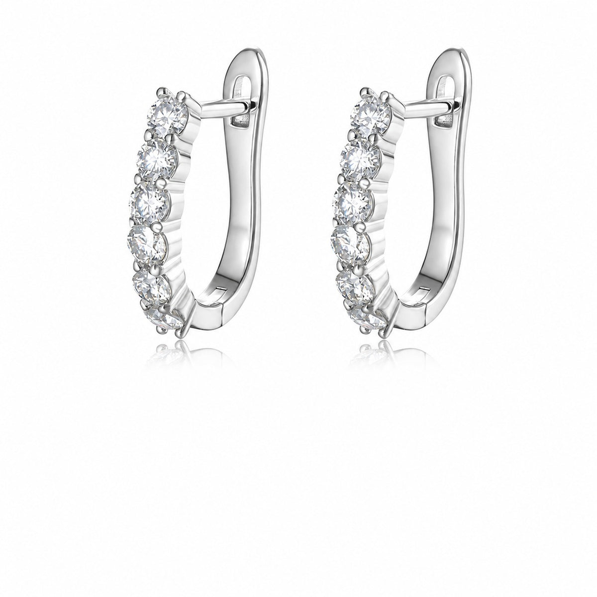 Tennis Moissanite Hoop Earrings