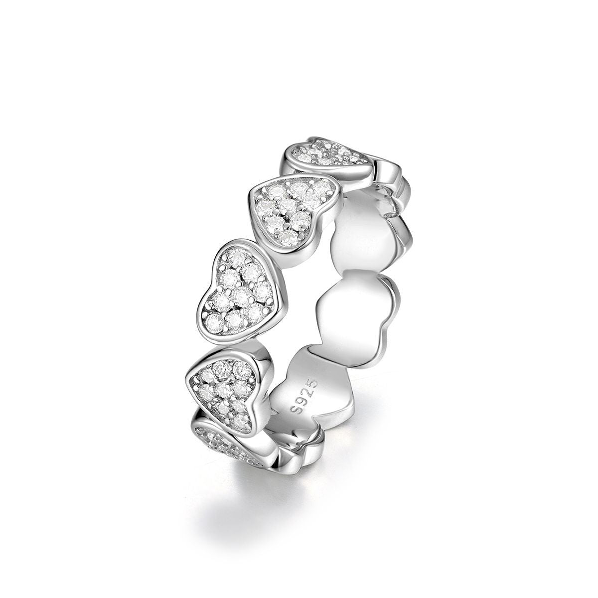 Heart Moissanite Eternity Ring
