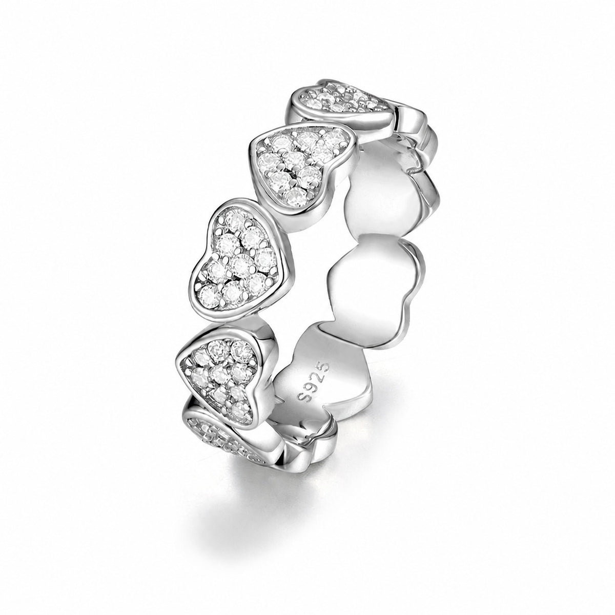 Heart Moissanite Eternity Ring view 2