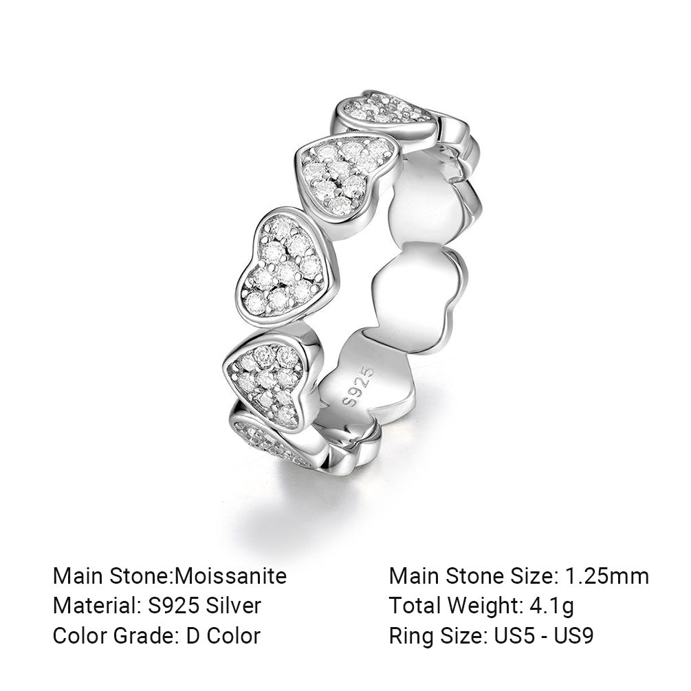 Heart Moissanite Eternity Ring view 3