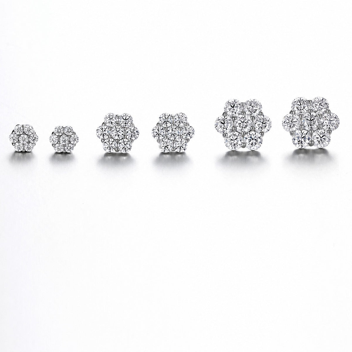 Daisy Moissanite Stud Earrings view 3
