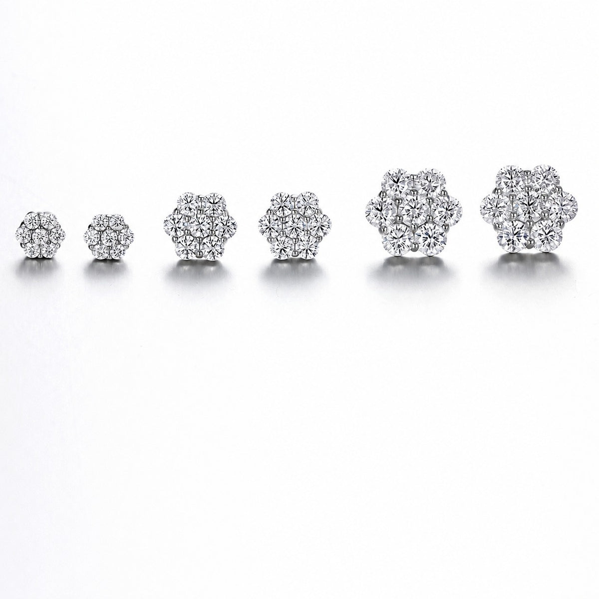Daisy Moissanite Stud Earrings