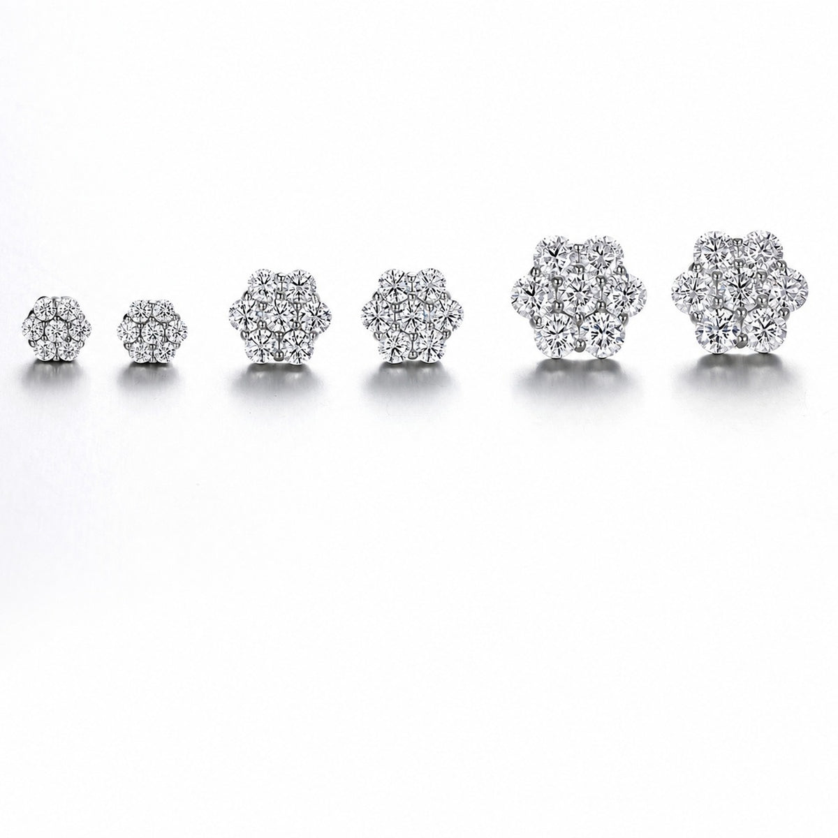 Daisy Moissanite Stud Earrings view 2