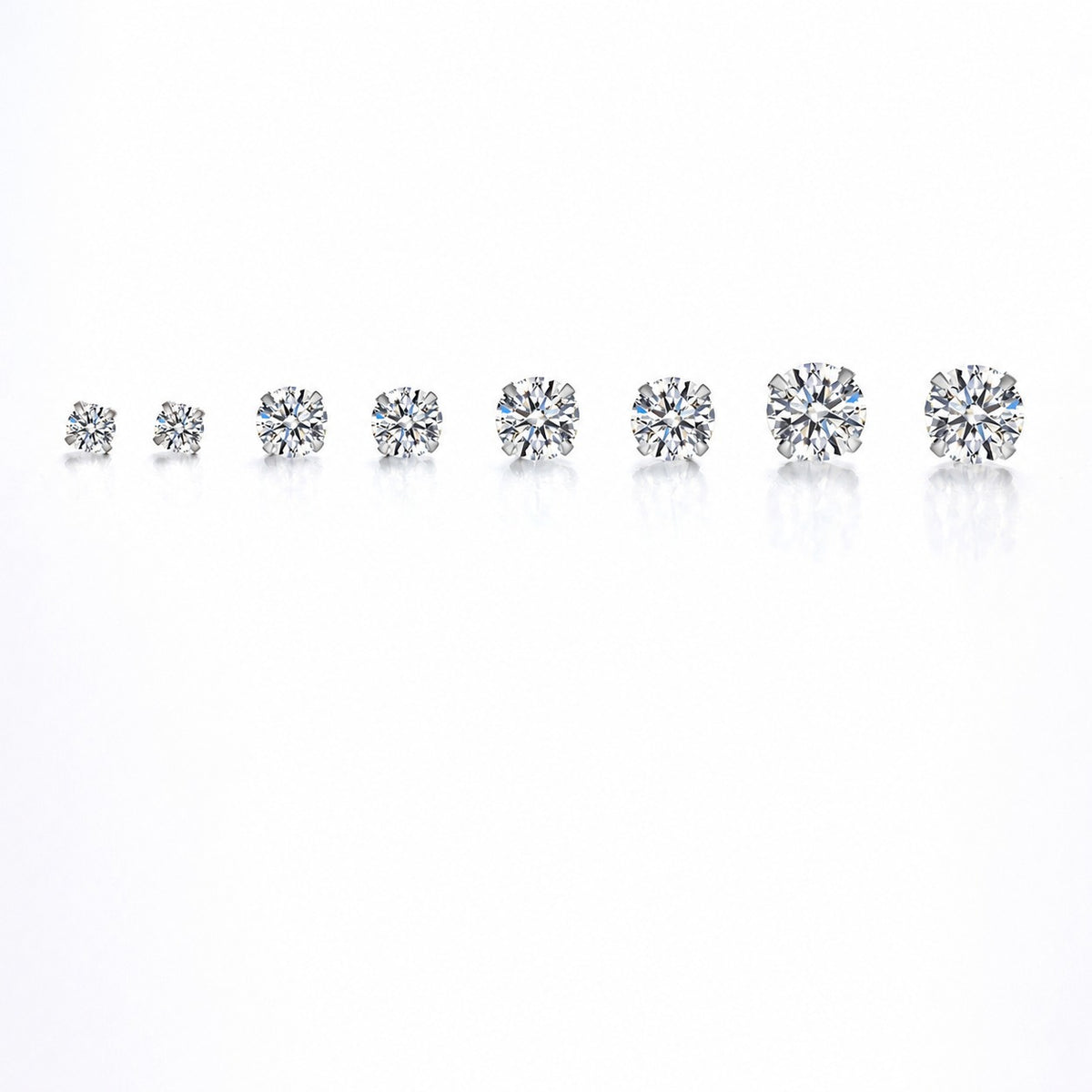 Solitaire Moissanite Stud Earrings view 2