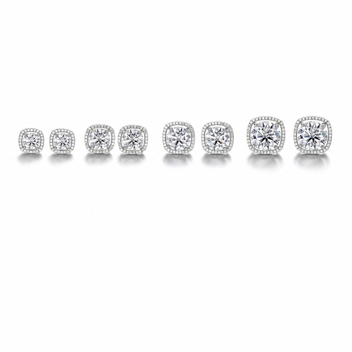 Cushion Moissanite Stud Earrings view 2