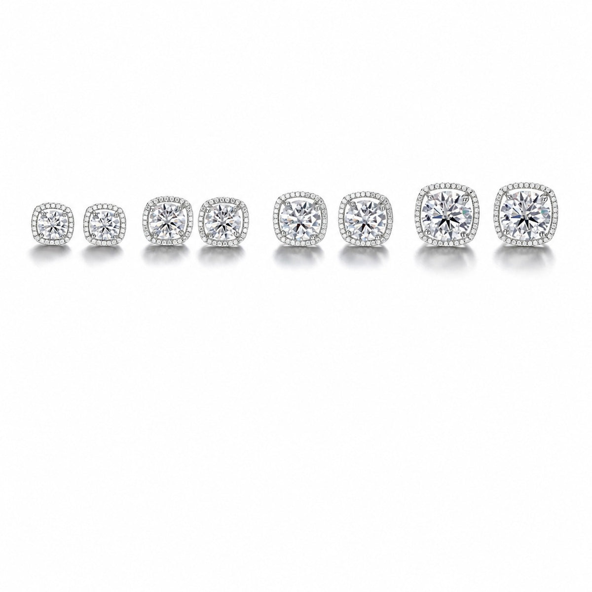 Cushion Moissanite Stud Earrings view 3