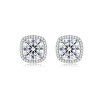 Cushion Moissanite Stud Earrings