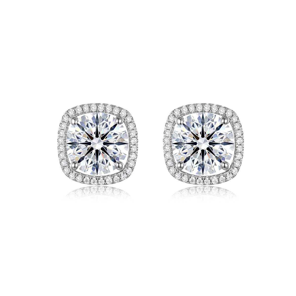 Cushion Moissanite Stud Earrings
