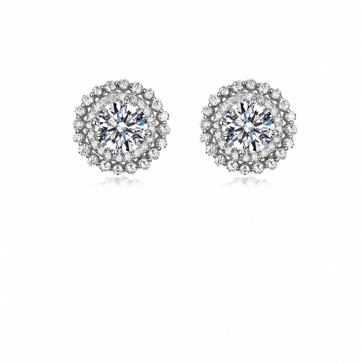 Nimbus Moissanite Stud Earrings