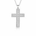 Pavé Cross Moissanite Pendant Necklace