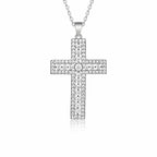 Pavé Cross Moissanite Pendant Necklace