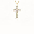 Pavé Cross Moissanite Pendant Necklace view 2