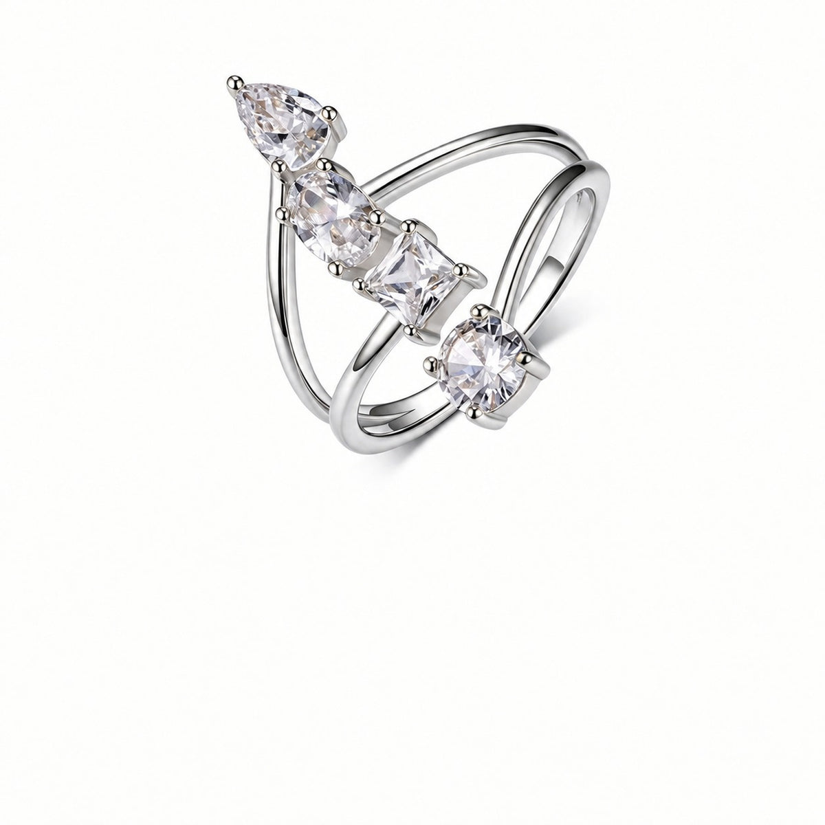 Cascade Moissanite Ring