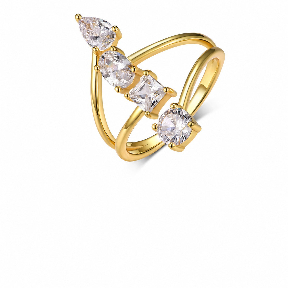 Cascade Moissanite Ring view 2