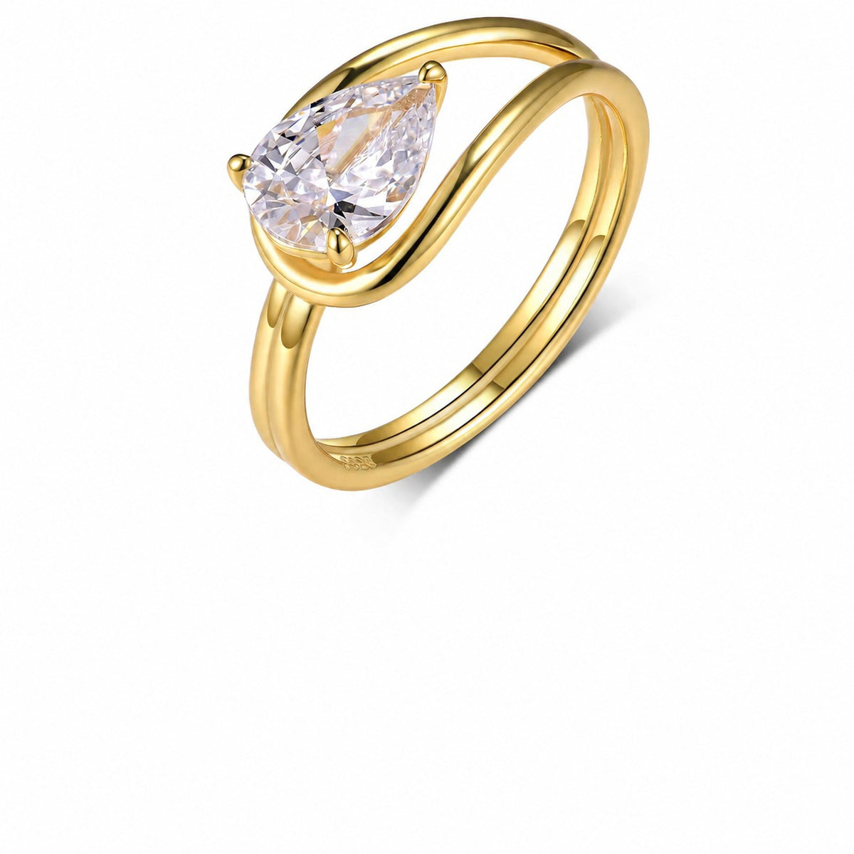 Ribbon Moissanite Ring view 8
