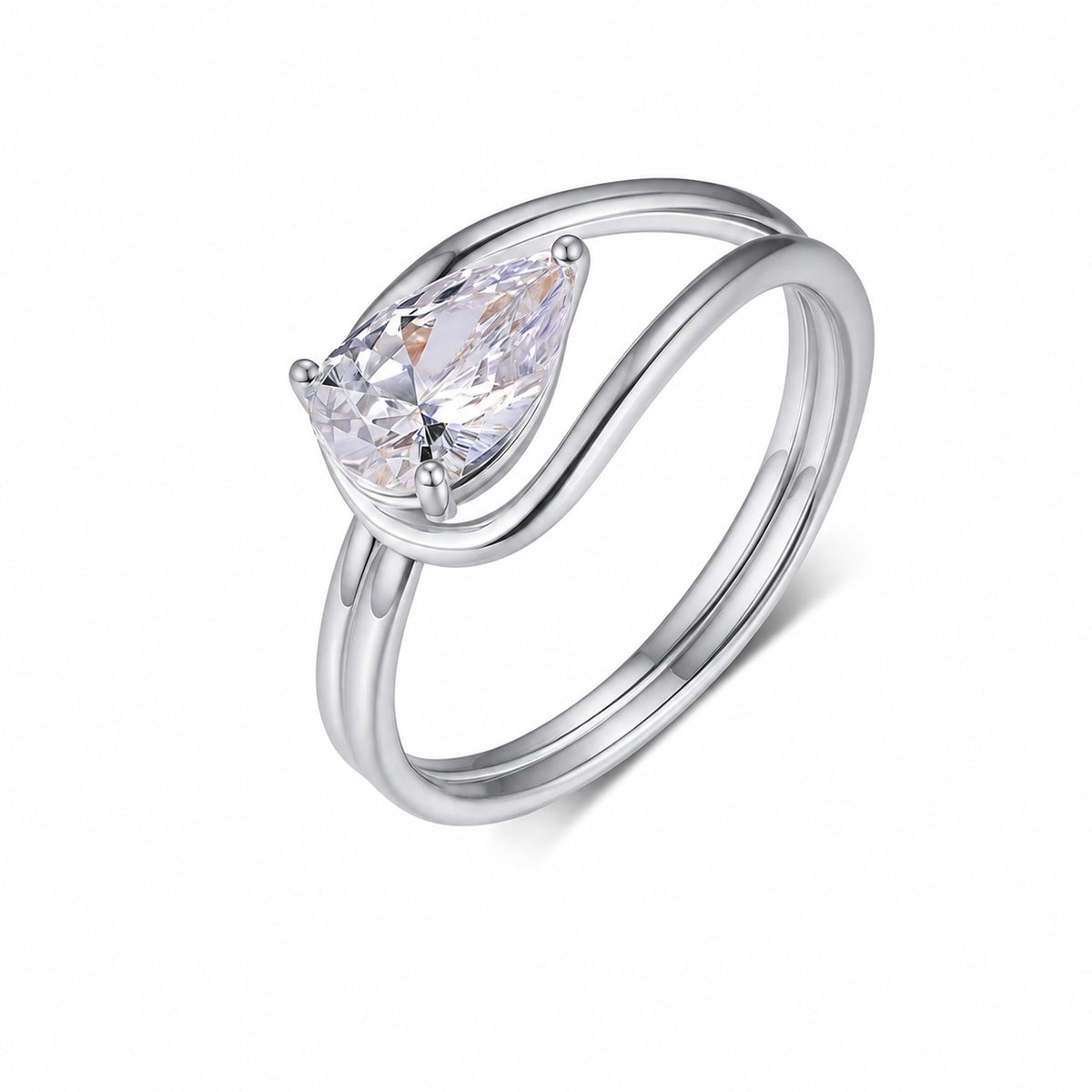 Ribbon Moissanite Ring view 3