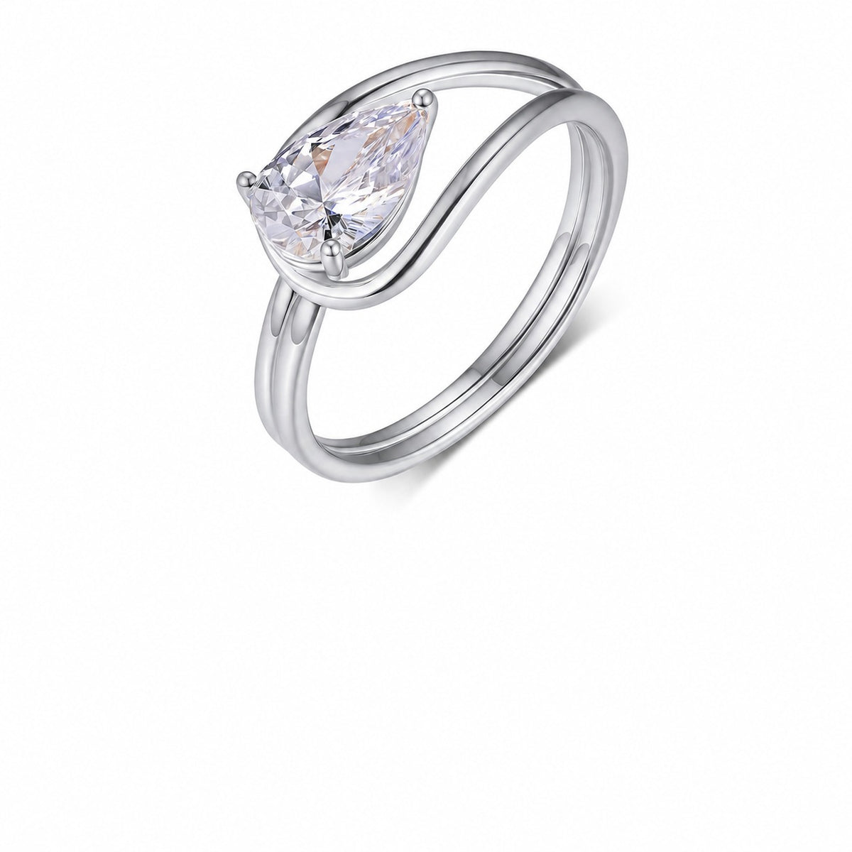 Ribbon Moissanite Ring view 5