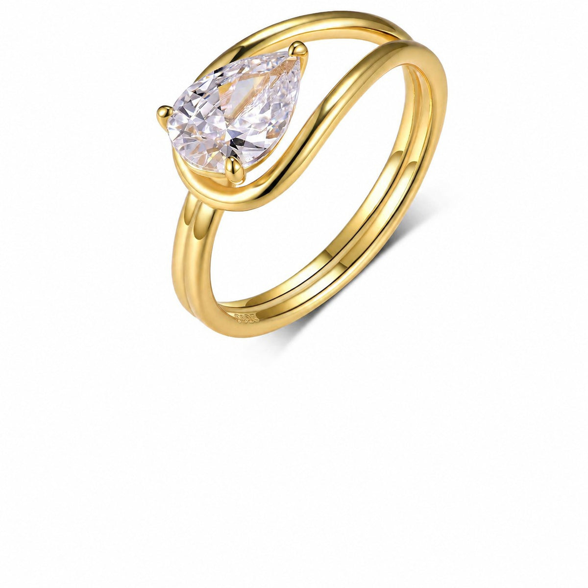 Ribbon Moissanite Ring view 7