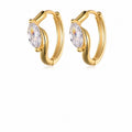 Navette Moissanite Hoop Earrings view 2
