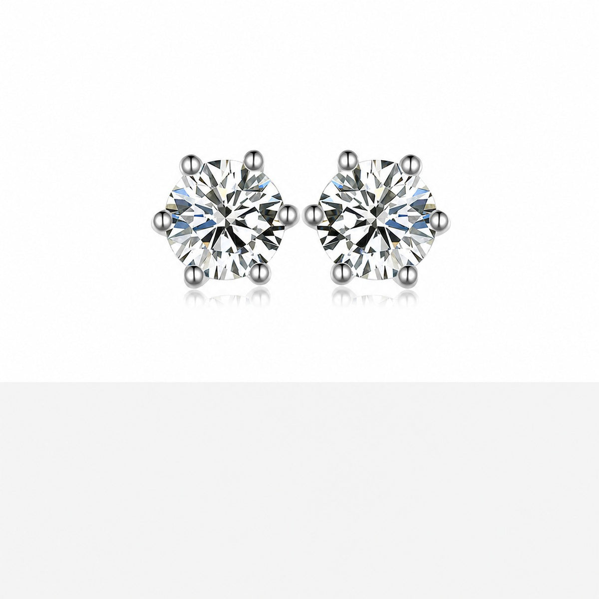 Classic Moissanite Stud Earrings view 4