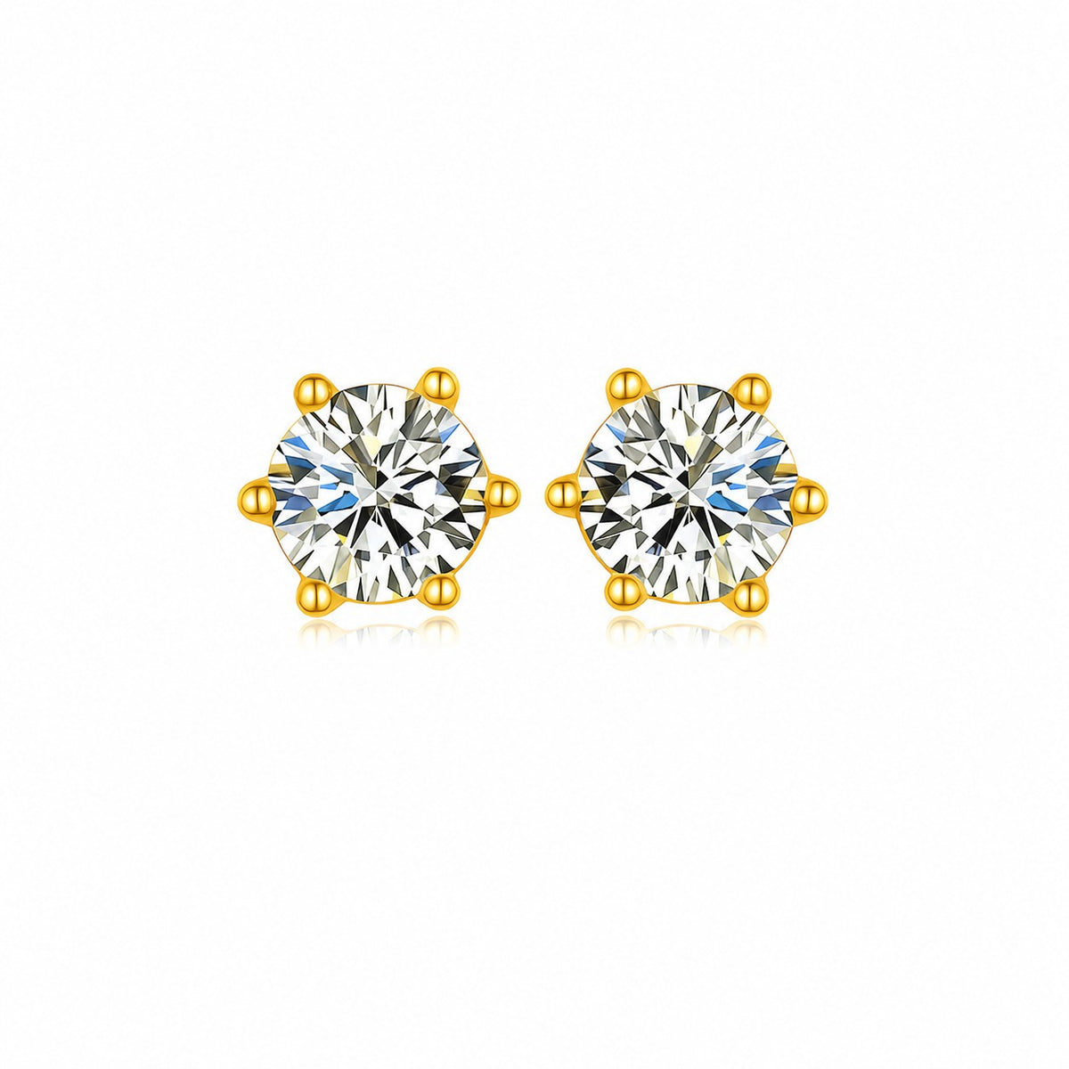 Classic Moissanite Stud Earrings view 2