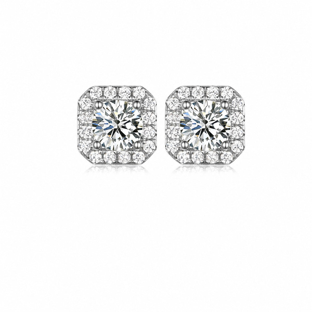 Frame Moissanite Stud Earrings
